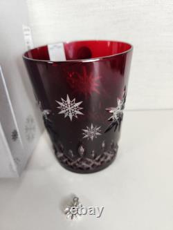 Waterford Snowflake Wishes Joy 1st Ed Ruby Red DOF 2011 Double Old Fashioned New