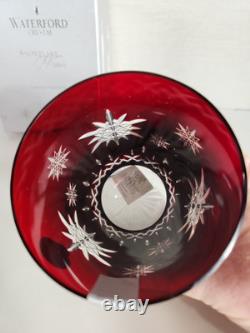 Waterford Snowflake Wishes Joy 1st Ed Ruby Red DOF 2011 Double Old Fashioned New