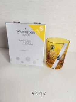 Waterford Snowflake Wishes Peace Amber Yellow DOF 2014 Double Old Fashioned New
