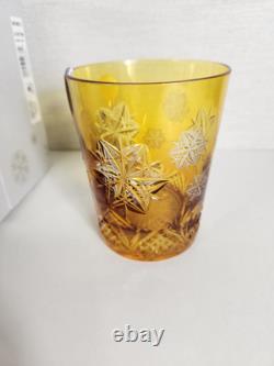 Waterford Snowflake Wishes Peace Amber Yellow DOF 2014 Double Old Fashioned New