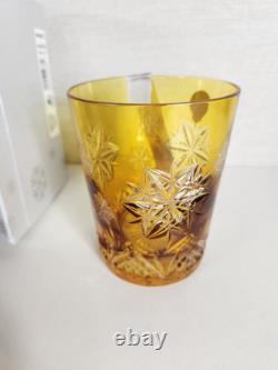 Waterford Snowflake Wishes Peace Amber Yellow DOF 2014 Double Old Fashioned New