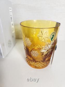 Waterford Snowflake Wishes Peace Amber Yellow DOF 2014 Double Old Fashioned New