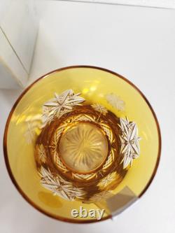 Waterford Snowflake Wishes Peace Amber Yellow DOF 2014 Double Old Fashioned New