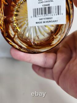 Waterford Snowflake Wishes Peace Amber Yellow DOF 2014 Double Old Fashioned New
