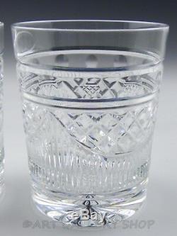 Waterford Society WS 2002 Crystal PAIR DOUBLE OLD FASHIONED GLASSES Unused