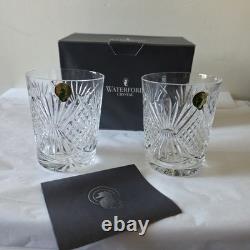 Waterford THANKSGIVING Tumblers Double Old Fashioned Glasses (2) IRELAND NewithBox