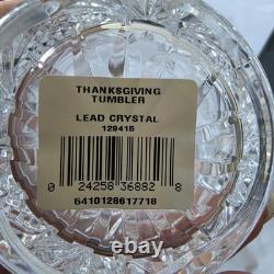 Waterford THANKSGIVING Tumblers Double Old Fashioned Glasses (2) IRELAND NewithBox