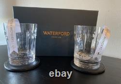 Waterford Winter Wonders Winter Rose Double Old Fashioned 2 Whiskey Glasses Set