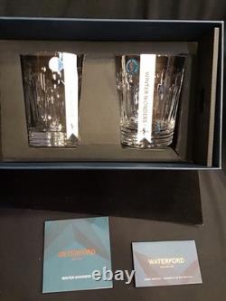 Waterford Winter Wonders Winter Rose Double Old Fashioned 2 Whiskey Glasses Set