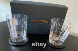 Waterford Winter Wonders Winter Rose Double Old Fashioned 2 Whiskey Glasses Set