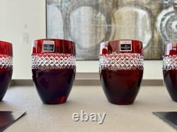 Waterford by John Rocha Ruby Red Double Old Fashioned Tumbler 2 Sets of 4 BNIB