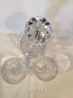 Waterford marquis brookside pattern, decanter and 2 double old fashioned glasses