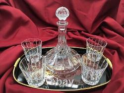 Wedgwood WWC4 Whiskey Decanter & Four Double Old Fashioned Glasses & Tray -6 Pcs