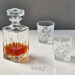 Whiskey Crystal GLASSES SET OF 4 Double Old Fashioned Waterford Markham Decanter