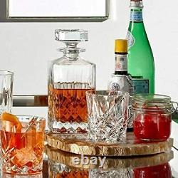 Whiskey Crystal GLASSES SET OF 4 Double Old Fashioned Waterford Markham Decanter
