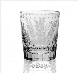William Yeoward Fern Cut Glass Crystal Double Old Fashioned Tumbler Rare Signed