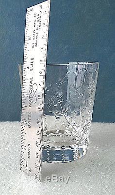 William Yeoward Fern Cut Glass Crystal Double Old Fashioned Tumbler Rare Signed
