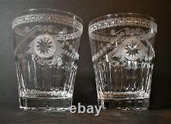 William Yeoward Two Crystal Pearl Double Old Fashioned Tumblers