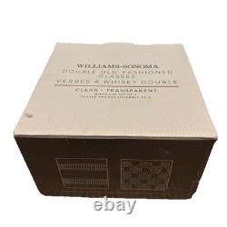 Williams Sonoma 4 Double Old Fashioned Glasses Mixed Cut Brand New