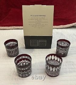 Williams-Sonoma Double Old Fashioned Glasses Regency Garnet Set of 4 Tumblers