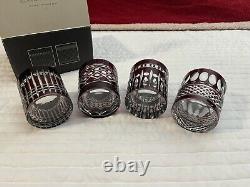 Williams-Sonoma Double Old Fashioned Glasses Regency Garnet Set of 4 Tumblers