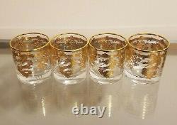 Williams Sonoma Gold Dragon Double Old-Fashioned Glasses Set of 4 NEW
