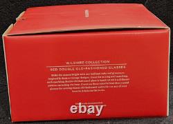 Williams Sonoma Jewel Cut Red Double Old Fashioned Glasses Set of 4 NEW SOLDOUT