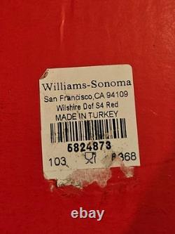 Williams Sonoma Jewel Cut Red Double Old Fashioned Glasses Set of 4 NEW SOLDOUT