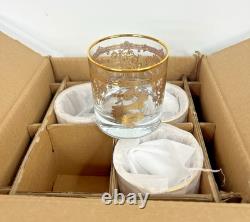 Williams Sonoma Lunar New Year Gold Dragon Double Old Fashioned Glasses Set of 4