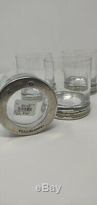 Williams Sonoma Pewter Double Old-Fashioned Glasses Set of 4 and Decanter