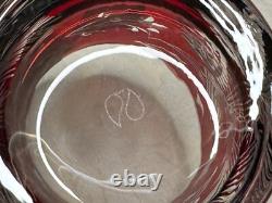 Williams Sonoma Red Pinecone Cut Double Old Fashioned Glasses Set of 4 EUC