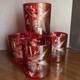 Williams Sonoma Red Pinecone Cut Double Old Fashioned Glasses Set of 4 NEW