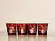 Williams Sonoma Red Pinecone Cut Double Old-Fashioned Glasses Set of 4 NEW