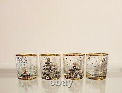 Williams Sonoma Twas The Night Before Christmas Double Old Fashioned Glasses S/4