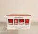Williams Sonoma Wilshire Red Cut Double Old Fashioned Glasses Set of 4 NEW