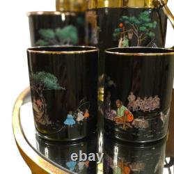 Williams Sonoma x Sheila Bridges Harlem Toile Dbl Old Fashioned Glasses NIB