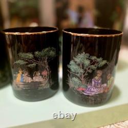 Williams Sonoma x Sheila Bridges Harlem Toile Dbl Old Fashioned Glasses NIB