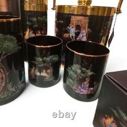 Williams Sonoma x Sheila Bridges Harlem Toile Dbl Old Fashioned Glasses NIB