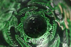 Wrigh Lg Glass Wild Rose Green 5 Double Old Fashioned Tumblers Raised Roses