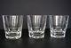 ZURICH by BACCARAT FRENCH Cut Glass Crystal Set of 3 Double Old Fashioned 3 3/4